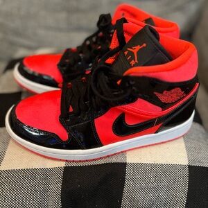 Jordan Kids Red and Black Sneakers